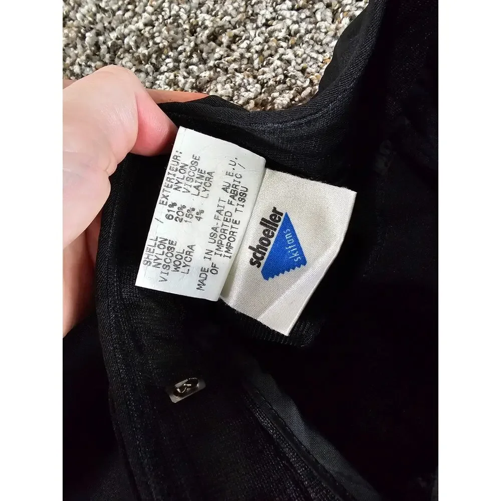 Vintage 1990s Schoeller Womens Sz 4 Stirrup Style Ski Winter Pants Black - Picture 3 of 5